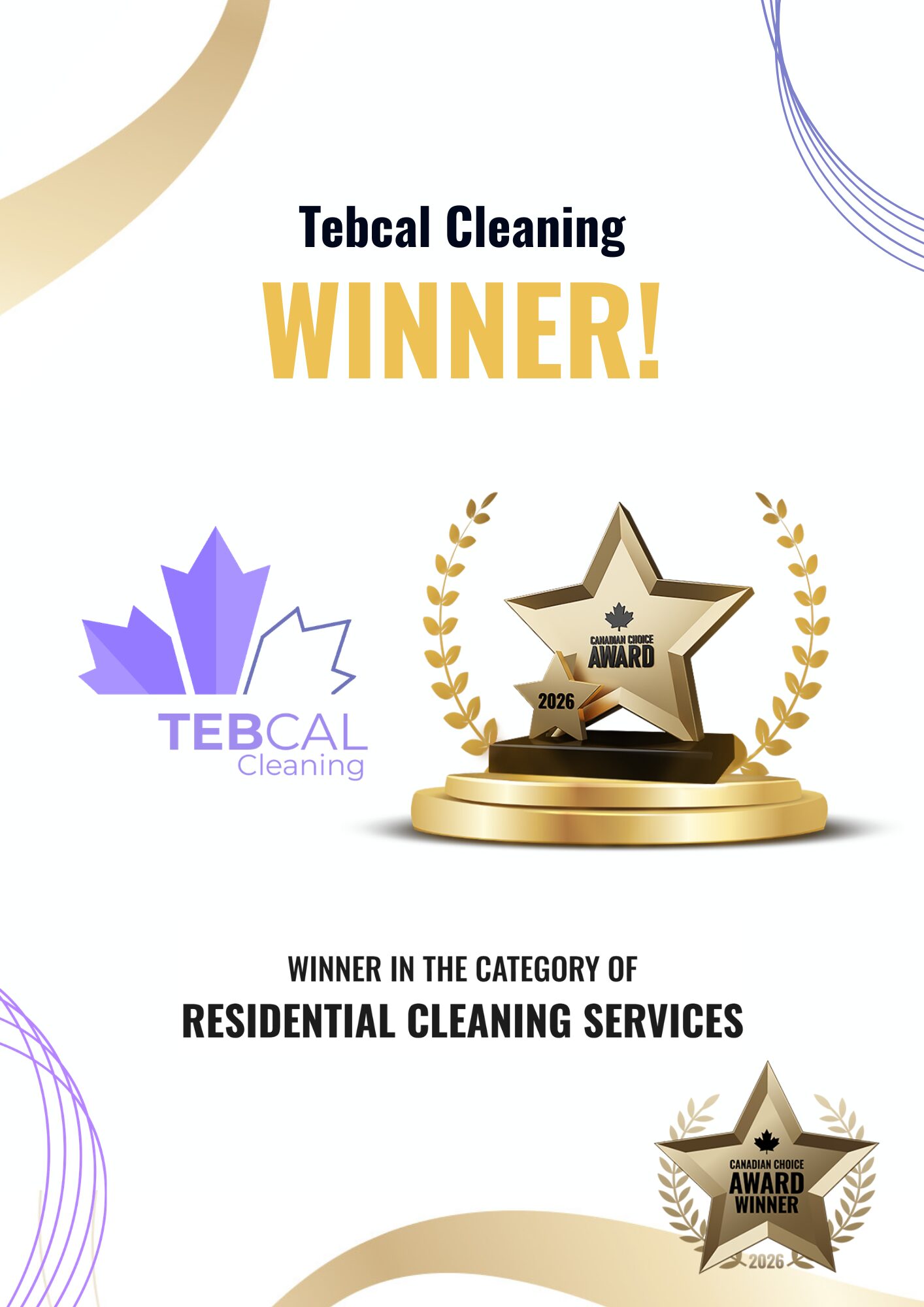 Winners Canadian Choice awarads Residential Cleaning